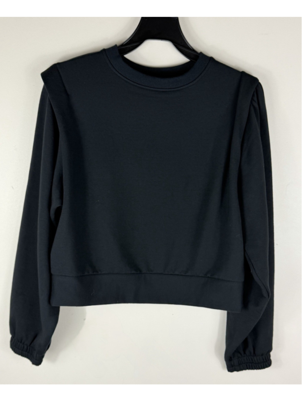 CALIA Women’s Black Cropped Crewneck Sweatshirt Long Sleeve Athletic size L